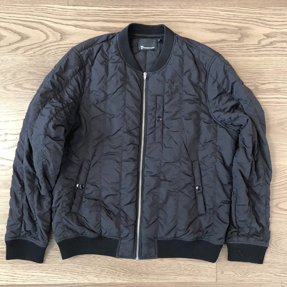 T BY ALEXANDER WANG WASHED NYLON BOMBER JACKET